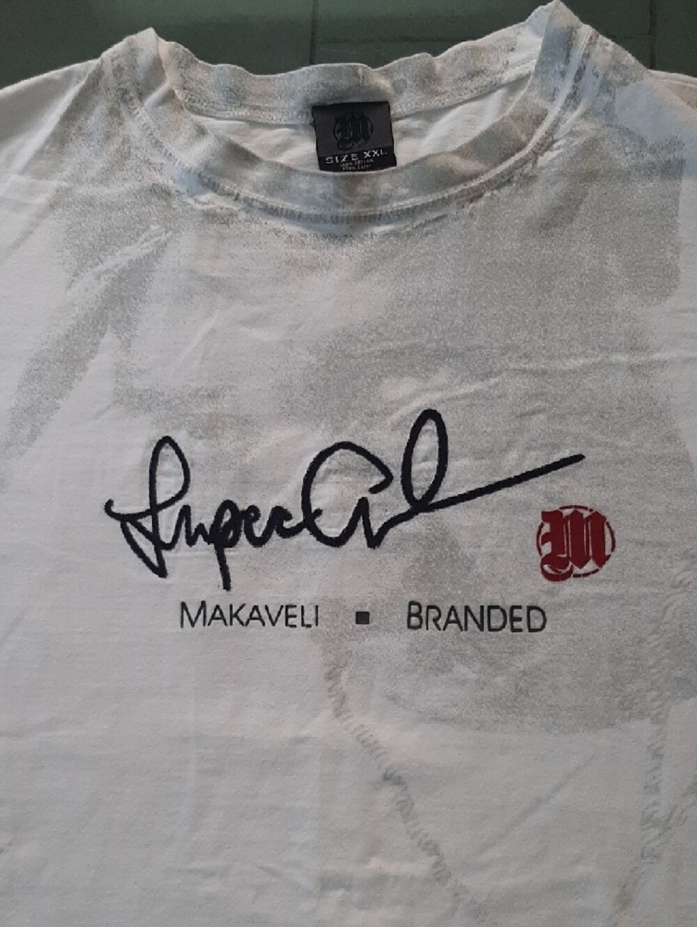 OFFICIAL Makaveli/TUPAC Y2K Early 2000 VINTAGE Branded White Short Sleeve Sz XXL - Picture 3 of 10